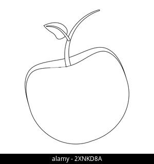 Page de coloration de pomme simple, parfait pour les enfants et les adultes. Profitez d'une activité amusante et relaxante avec ce design facile à imprimer. Illustration de Vecteur