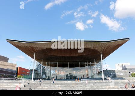 Le bâtiment Senedd, Parlement gallois, (Assemblée nationale du pays de Galles) Cardiff Bay, Cardiff Wales, Royaume-Uni Banque D'Images