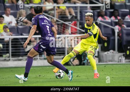 Nashville, États-Unis. 31 juillet 2024. Milieu de terrain de Nashville SC Hany Mukhtar (10). Mazatlán le FC bat Nashville SC 2-0 dans un match de la Coupe des ligues au Geodis Park à Nashville, Tennessee, le 31 juillet 2024. (Photo de Kindell Buchanan/Sipa USA) crédit : Sipa USA/Alamy Live News Banque D'Images