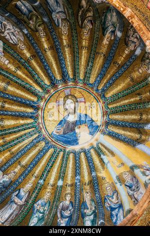 Mosaïque du Christ Pantocrator, église Chora (mosquée Kariye), Istanbul, Turquie Banque D'Images