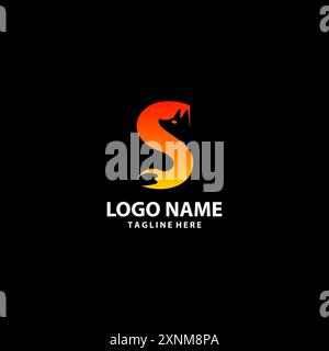 Vecteur de conception de logo S Fox initial Illustration de Vecteur