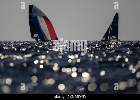 MARSEILLE - les marins Bart Lambriex et Floris van de Werken en action lors des 49e médailles aux Jeux Olympiques. ANP SANDER KONING Credit : ANP/Alamy Live News Banque D'Images