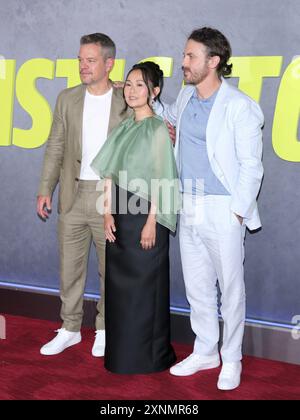 NY. 31 juillet 2024. Matt Damon, Hong Chau, Casey Affleck aux arrivées pour LA première DES INSTIGATEURS, Jazz at Lincoln Center, New York, NY, 31 juillet 2024. Crédit : J. Lingo/Everett Collection/Alamy Live News Banque D'Images