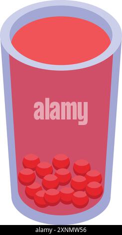 Un verre rafraîchissant de thé moussant est préparé avec des perles de tapioca mâchées Illustration de Vecteur