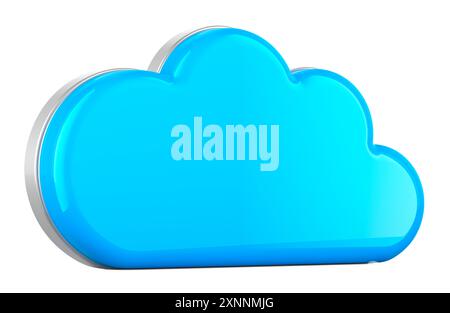 Cloud Computing, stockage dans le cloud. Rendu 3D isolé sur fond blanc Banque D'Images
