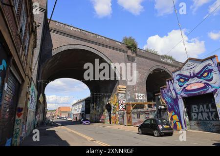 Digbeth, quartier bohème avec des entreprises innovantes et du Street art étonnant dans l'ancien cœur industriel de Birmingham. Banque D'Images