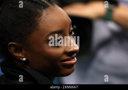 Paris, France. 01 août 2024. Paris, France. 1er août 2024. Simone Biles des États-Unis lors de la finale féminine. Au Bercy Arena pendant la sixième journée des Jeux Olympiques de Paris 2024, Paris, France. Crédit : Adam Stoltman/Alamy Live News Banque D'Images