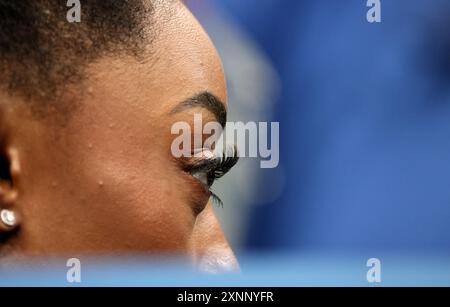 Paris, France. 01 août 2024. Paris, France. 1er août 2024. Simone Biles des États-Unis lors de la finale féminine. Au Bercy Arena pendant la sixième journée des Jeux Olympiques de Paris 2024, Paris, France. Crédit : Adam Stoltman/Alamy Live News Banque D'Images