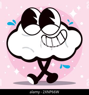 Vecteur de personnage de dessin animé groovy Cloud Illustration de Vecteur