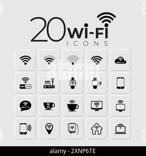Icônes de zone Wi-fi définir symbole de connexion vecteur Illustration de Vecteur