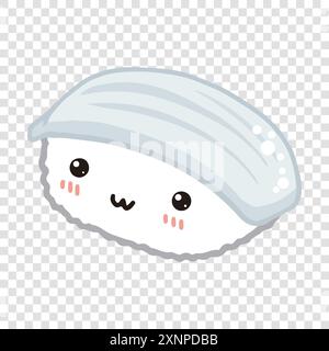 Sushi de calmars mignon, sushi Illustration de Vecteur