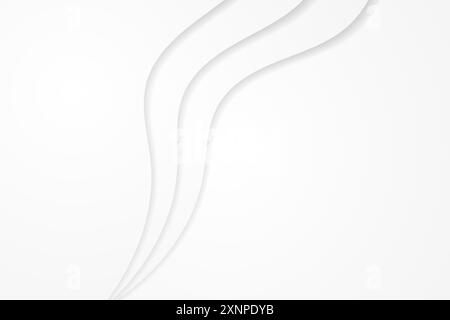 Formes ondulées blanches dans la bannière abstraite 3D, l'arrière-plan, la bannière Web et le papier peint avec des rayures arrière-plan, les concepts de bannières Illustration de Vecteur