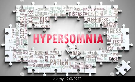 L’hypersomnie étant un sujet complexe, lié à d’autres sujets importants. Banque D'Images