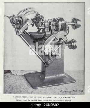 MACHINE DE COUPE À ENGRENAGES CONIQUES WARREN. PRATT & WHITNEY CO. Largement utilisé dans la coupe des engrenages coniques pour le vélo sans chaîne. DE L'ARTICLE LA GÉNÉRATION GÉOMÉTRIQUE DE SURFACES IRRÉGULIÈRES DANS LA CONSTRUCTION DE MACHINES. Par Henry Roland. Tiré de l'Engineering Magazine consacré au progrès industriel volume XIX 1900 The Engineering Magazine Co Banque D'Images