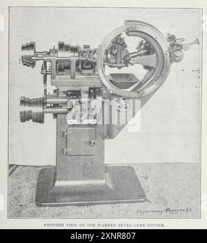 MACHINE DE COUPE À ENGRENAGES CONIQUES WARREN. PRATT & WHITNEY CO. Largement utilisé dans la coupe des engrenages coniques pour le vélo sans chaîne. DE L'ARTICLE LA GÉNÉRATION GÉOMÉTRIQUE DE SURFACES IRRÉGULIÈRES DANS LA CONSTRUCTION DE MACHINES. Par Henry Roland. Tiré de l'Engineering Magazine consacré au progrès industriel volume XIX 1900 The Engineering Magazine Co Banque D'Images