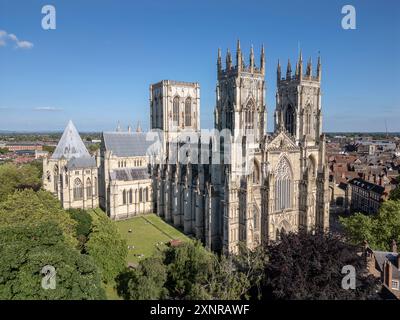 Vue aérienne de York Minster, North Yorkshire, Angleterre. Banque D'Images