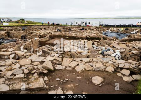 Fouille de Ness de Brodgar. Banque D'Images