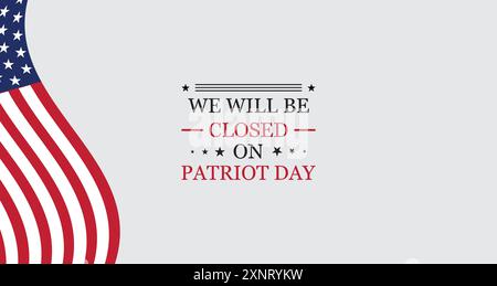 Fermeture du Patriot Day Rejoignez-nous pour nous souvenir de nos héros Illustration de Vecteur