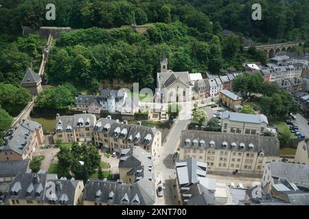 Vue sur la ville de Luxembourg Banque D'Images