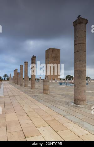 Le mausolée de Mohammed V est un mausolée situé en face de la Tour Hassan à Rabat, au Maroc Banque D'Images