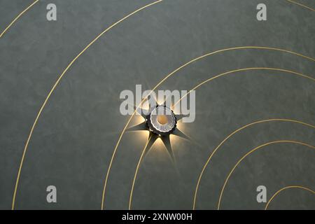 Plafonniers dans les designs intérieurs de Kerala maison Inde Banque D'Images