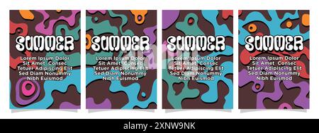 vague colorée de concept d'été. concept d'été ondulé pour l'impression, la carte de voeux ou les modèles de livre. illustration vectorielle de jeu de fond abstrait d'été. Illustration de Vecteur