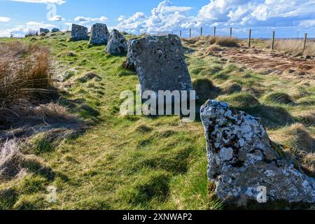 Le Achavanich Mégalithes, près de Cuba, Caithness, Ecosse, Royaume-Uni Banque D'Images