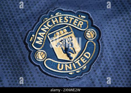 Écusson/logo/emblème de Manchester United dans un coloris alternatif Banque D'Images