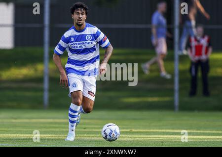 OVERASSELT, 02-08-2024, Sportpark de Passelegt, football, match amical, saison 2024/2025, pendant le match Fortuna Sittard-de Graafschap joueur de Graafschap Rio Hillen crédit : Pro Shots/Alamy Live News Banque D'Images