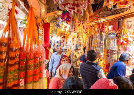 Marché de la soie, Jaipur, Rajasthan, Inde, Asie du Sud, Asie Banque D'Images