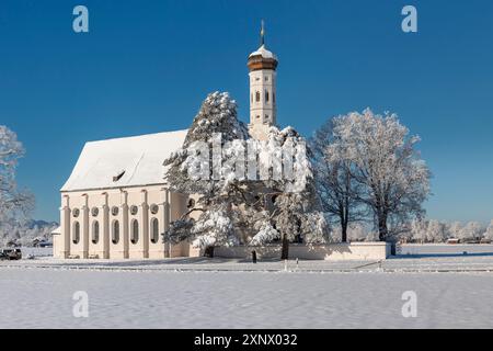 Église de pèlerinage de nouveaux Coloman près de Schwangau, Souabe, Alpes bavaroises, Bavière, Allemagne, Europe Banque D'Images