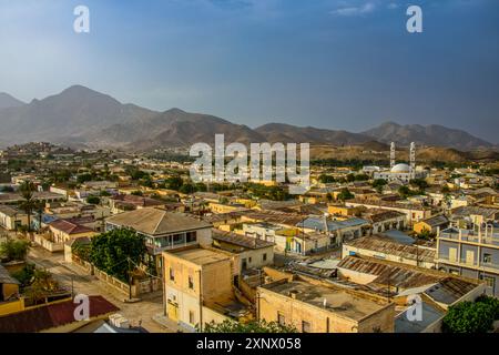 Sur la ville de Keren dans les hautes terres de l'Erythrée, l'Afrique Banque D'Images