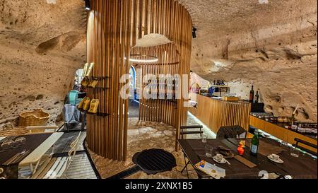 Hôtel cave à Sassi di Matera, Basilicate, Italie, Europe Banque D'Images