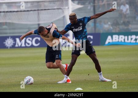 Castel Di Sangro, Abbruzzes, Italie. 2 août 2024. Victor Osimhen de Napoli joue pendant le jour 9 du camp d'entraînement de pré-saison de la SSC Napoli au Stadio Patini à Castel di Sangro, Italie, le 2 août 2024 (crédit image : © Ciro de Luca/ZUMA Press Wire) USAGE ÉDITORIAL SEULEMENT! Non destiné à UN USAGE commercial ! Banque D'Images