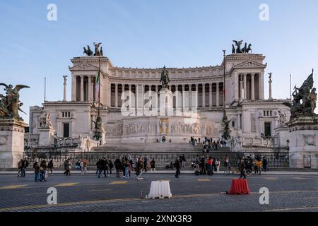 Détail architectural du monument national Victor-Emmanuel II, construit pour honorer le premier roi d'une Italie unifiée, Rome, Latium, Italie Banque D'Images