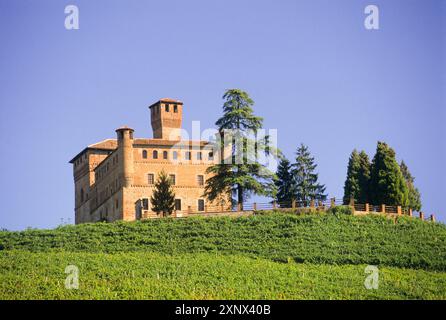 Château médiéval de Grinzane Cavour dans les vignobles, Province de Cuneo, région Piémont, Italie, Europe Banque D'Images