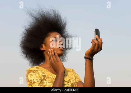 Portrait d'une jeune fille africaine. République démocratique du Congo. Banque D'Images