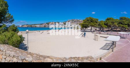 Vue de la plage et des hôtels à Santa Ponsa, Majorque, Îles Baléares, Espagne, Méditerranée, Europe Banque D'Images