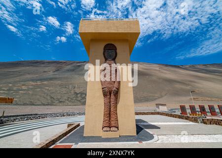 Monument, momies Chinchorro, site du patrimoine mondial de l'UNESCO, vallée de Camarones, désert d'Atacama, Chili, Amérique du Sud Copyright : MichaelxRunkel 11 Banque D'Images