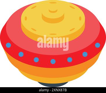 Le vaisseau spatial jouet coloré vole à travers l'espace, inspirant le jeu imaginatif et les rêves d'exploration Illustration de Vecteur