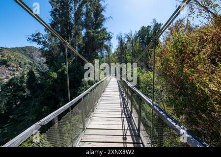 Vieux pont dans les sources chaudes de Cauquenes, Chili central, Amérique du Sud Copyright : MichaelxRunkel 1184-12502 Banque D'Images