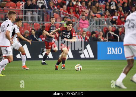 Toronto, ON, Canada, 4 mai 2024, A. Coello #14 en action lors d’un match de soccer de la Ligue majeure entre le Toronto FC et le FC Dallas au stade BMO. Banque D'Images