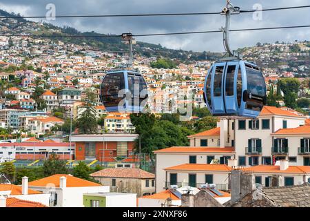 Téléphérique sur Funchal, Teleferico do Funchal, Funchal, Madère, Portugal, Atlantique, Europe Copyright : JanxMiracky 1359-1154 Banque D'Images