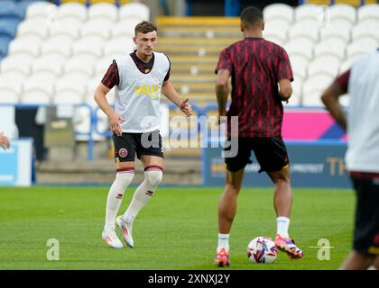 Huddersfield, Royaume-Uni. 2 août 2024. Harrison Burrows de Sheffield United lors du match amical de pré-saison au John Smith's Stadium, Huddersfield. Le crédit photo devrait se lire : Andrew Yates/Sportimage crédit : Sportimage Ltd/Alamy Live News Banque D'Images