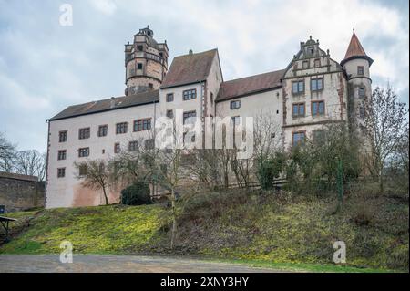 Beau château de Ronneburg sur une colline pendant une journée nuageux, Allemagne Banque D'Images