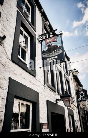 Le pub Brown Cow sur Penny Street, Lancaster Banque D'Images