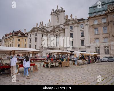 Vienne, Autriche - 21 juillet 2023. Place du marché dans le centre de Vienne en Autriche. Banque D'Images