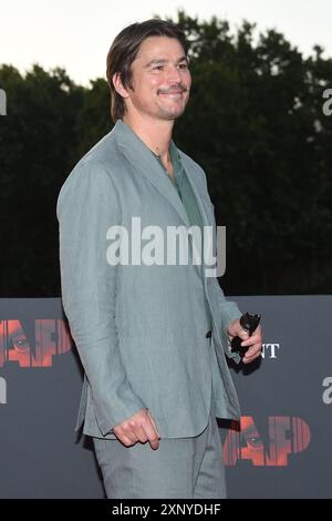 Roma, Latium. 02 août 2024. Rome (Italie), 02 août 2024, l'acteur et producteur américain Josh Daniel Hartnett sur le tapis rouge du film Trap à la terrasse Barberini. Rome (Italie), 02 août 2024 crédit : massimo insabato/Alamy Live News Banque D'Images