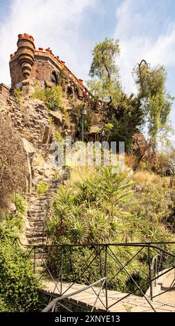 Château de Hidalgo, colline de Santa Lucia, Santiago du Chili, Chili Banque D'Images