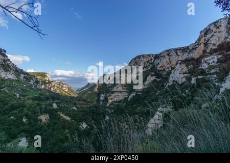 Magnifique canyon à la réserve naturelle orientée Cavagrande del Cassibile, Syracuse, Sicile, Italie Banque D'Images